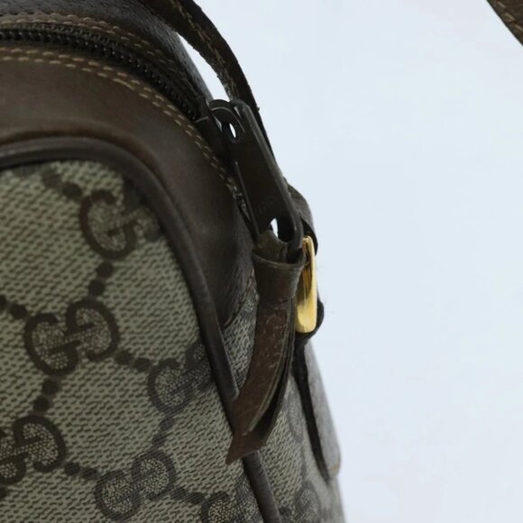 GUCCI GG Supreme Web Sherry Line Shoulder Bag PVC Beige Red - Picture 10 of 16